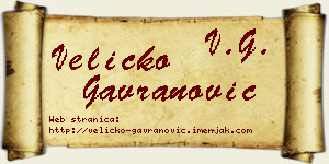 Veličko Gavranović vizit kartica